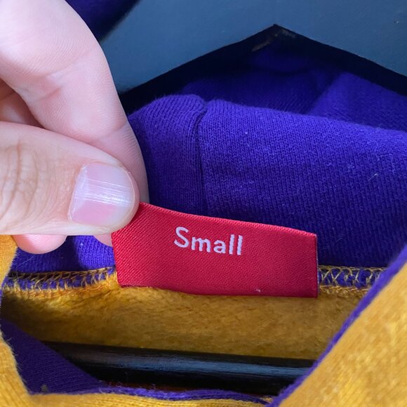 Supreme S/S 18 Sideline Hoodie Gold/Purple Size S - Picture 3 of 8